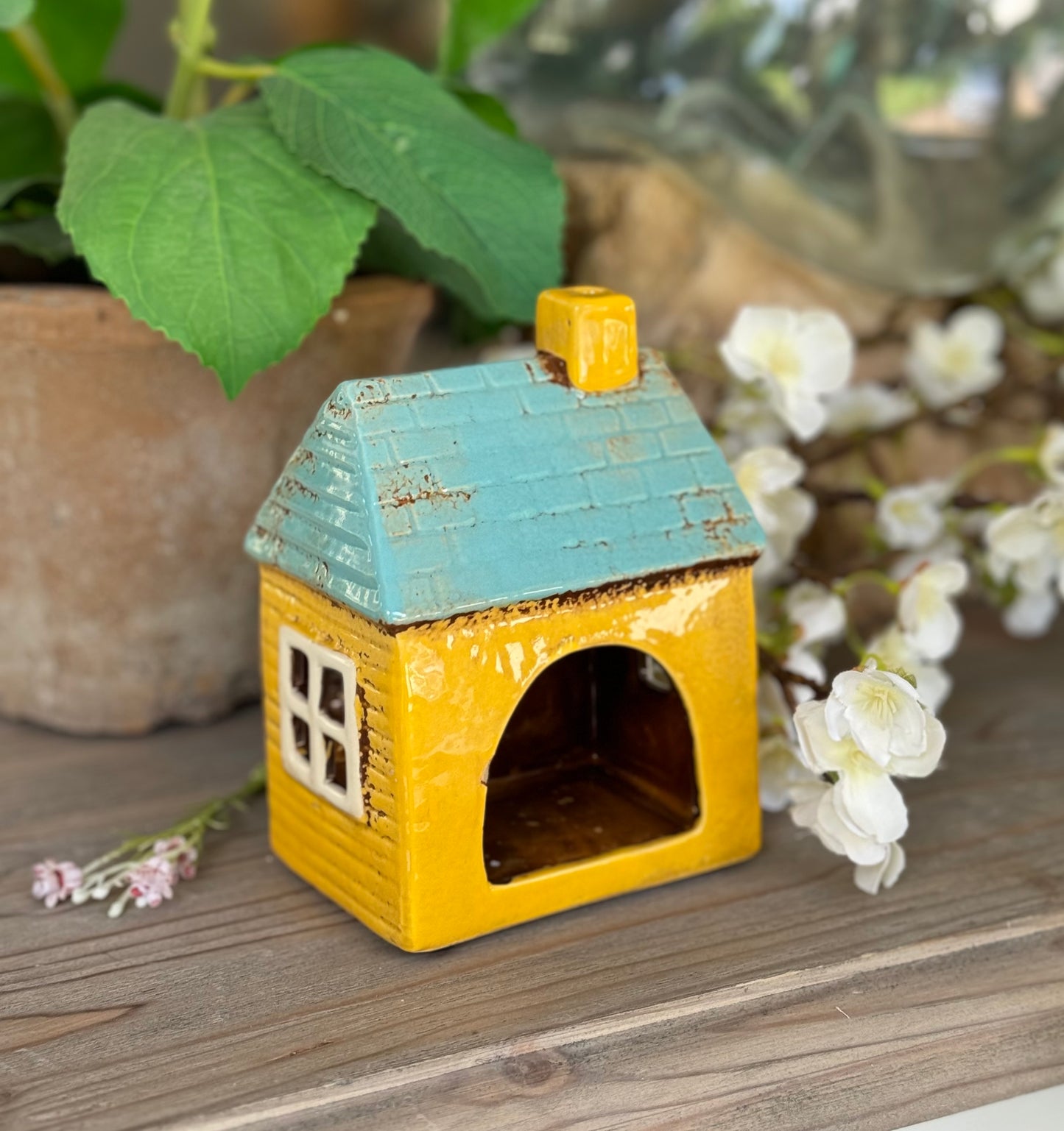 Yellow Ceramic Tealight Holder