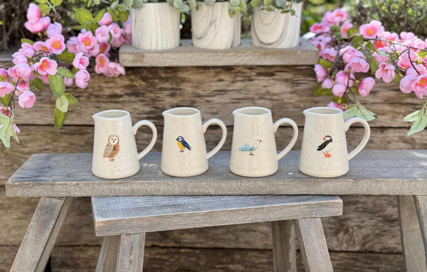 Gisela Graham Embossed Mini Jugs - Birds