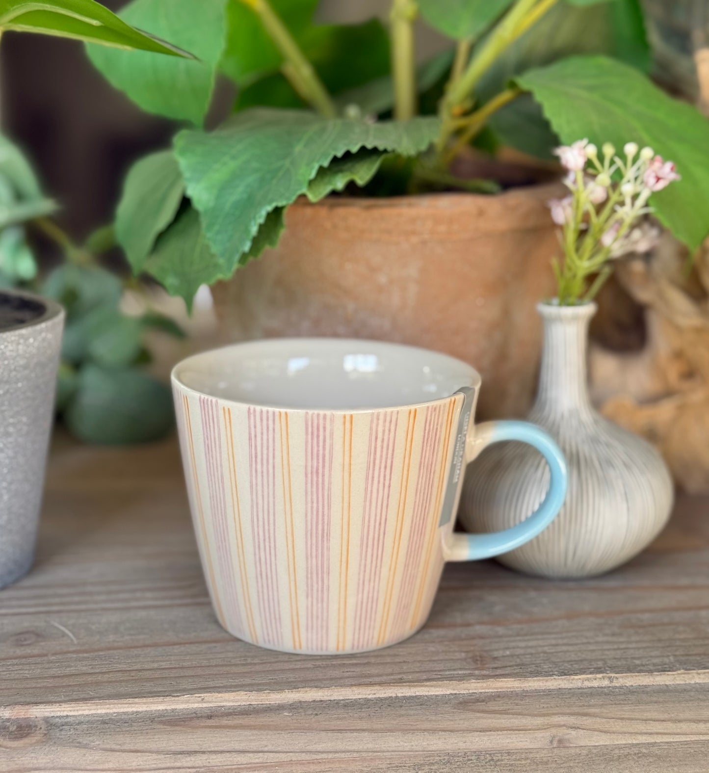 Ella Stipey Stoneware Mugs 12.5cm - 3 Colour Options Available
