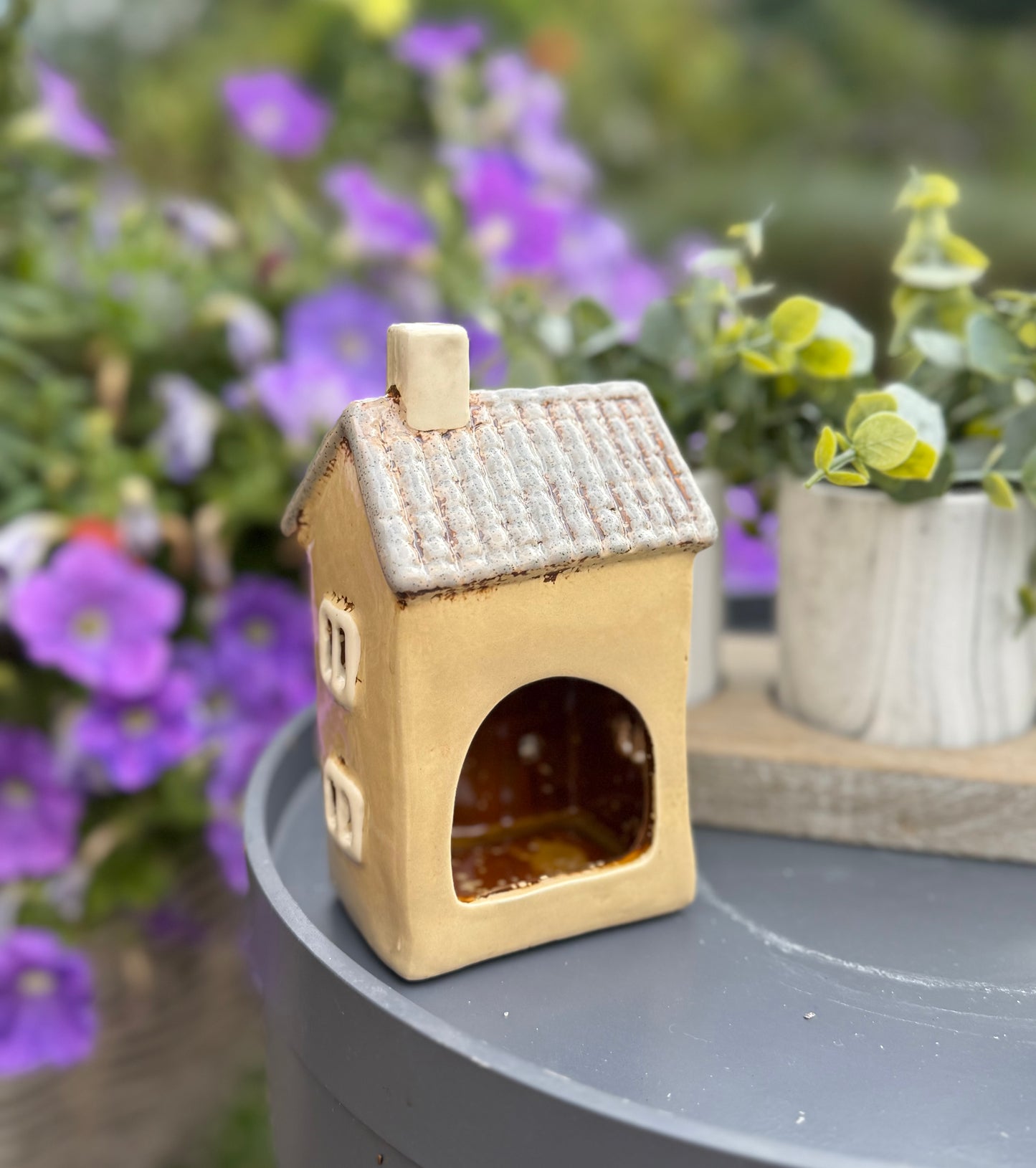 Ceramic Village Green Grocer Candle Holder