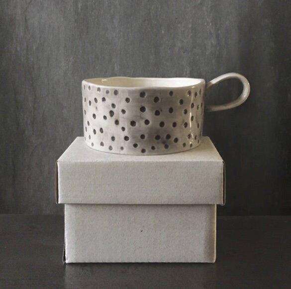 East of India Dimpled Spot Handled Candle Holder