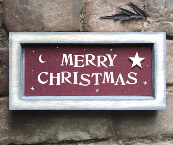 East of India ‘Merry Christmas’ Long Box Frame