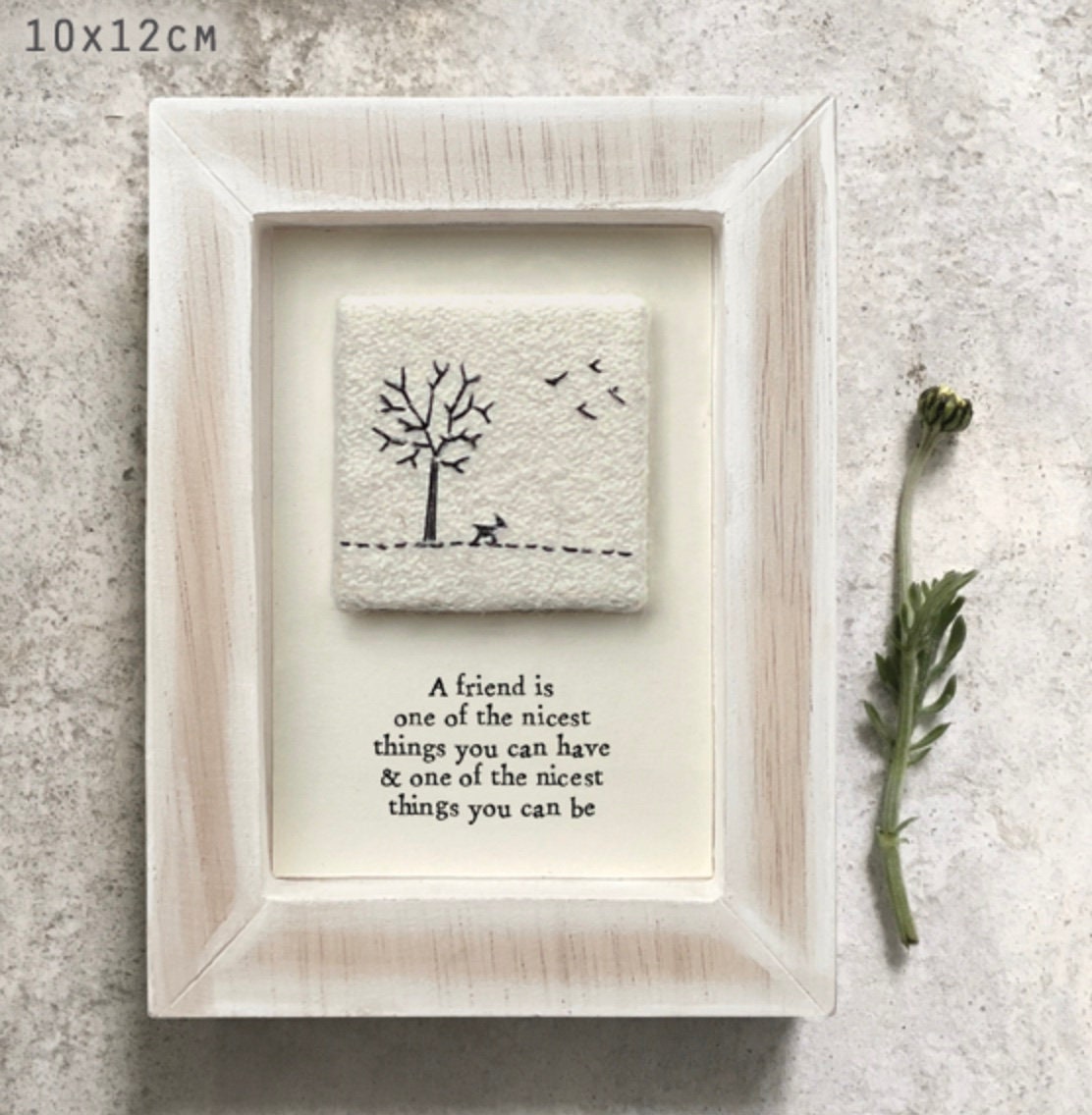 East of India A6 Embroidered Sign - Friend is the nIcest