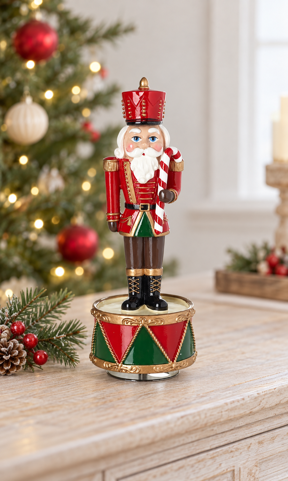 Spinning Musical Nutcracker With Cane
