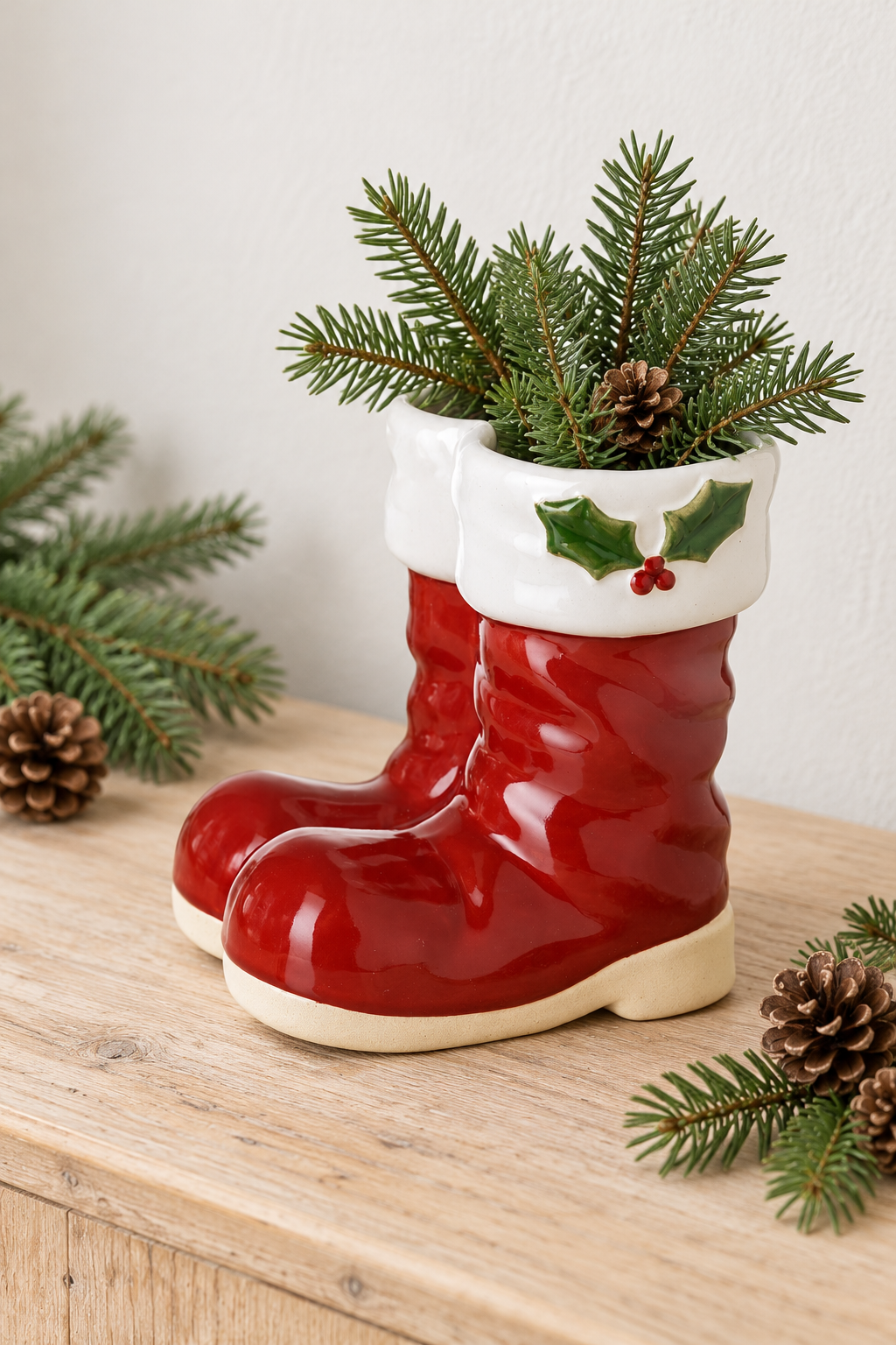 Ceramic Santa Boots Decoration