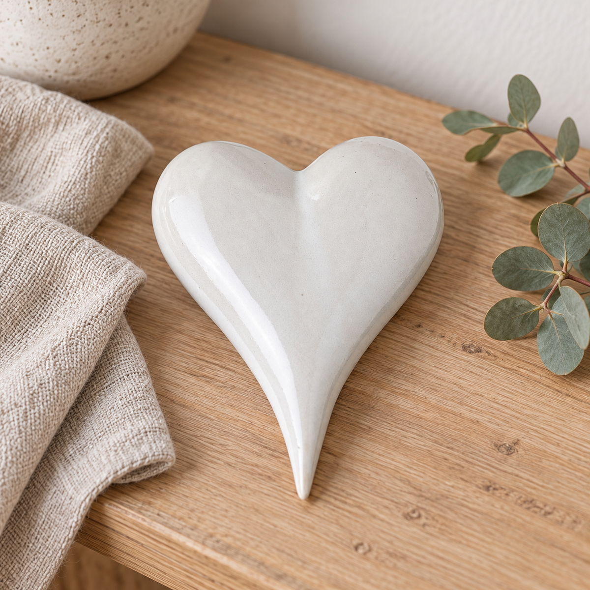 White Ceramic Heart