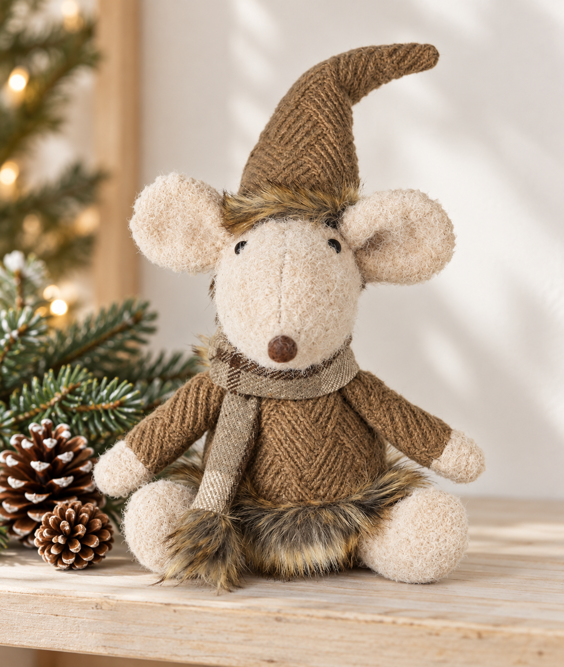 Rustic Christmas Mouse Decoration