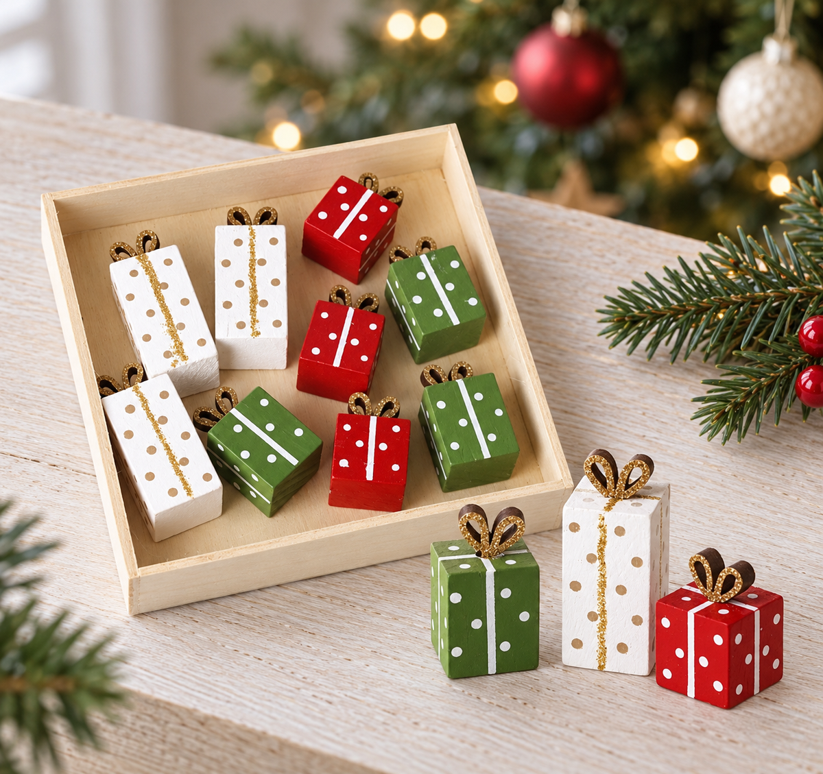 Wooden Spotty Presents Set