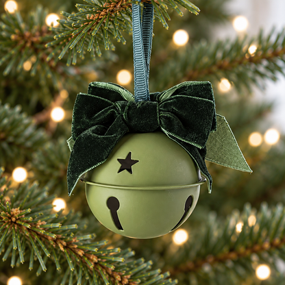 Red And Green Round Christmas Bells with Bows