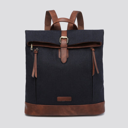 Navy Herringbone Rucksack/Backpack