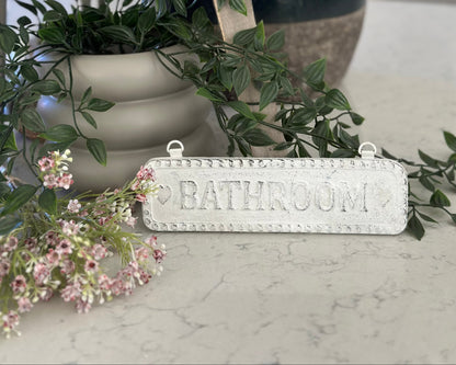 Cast Iron White Sign -  The Loo, Bathroom