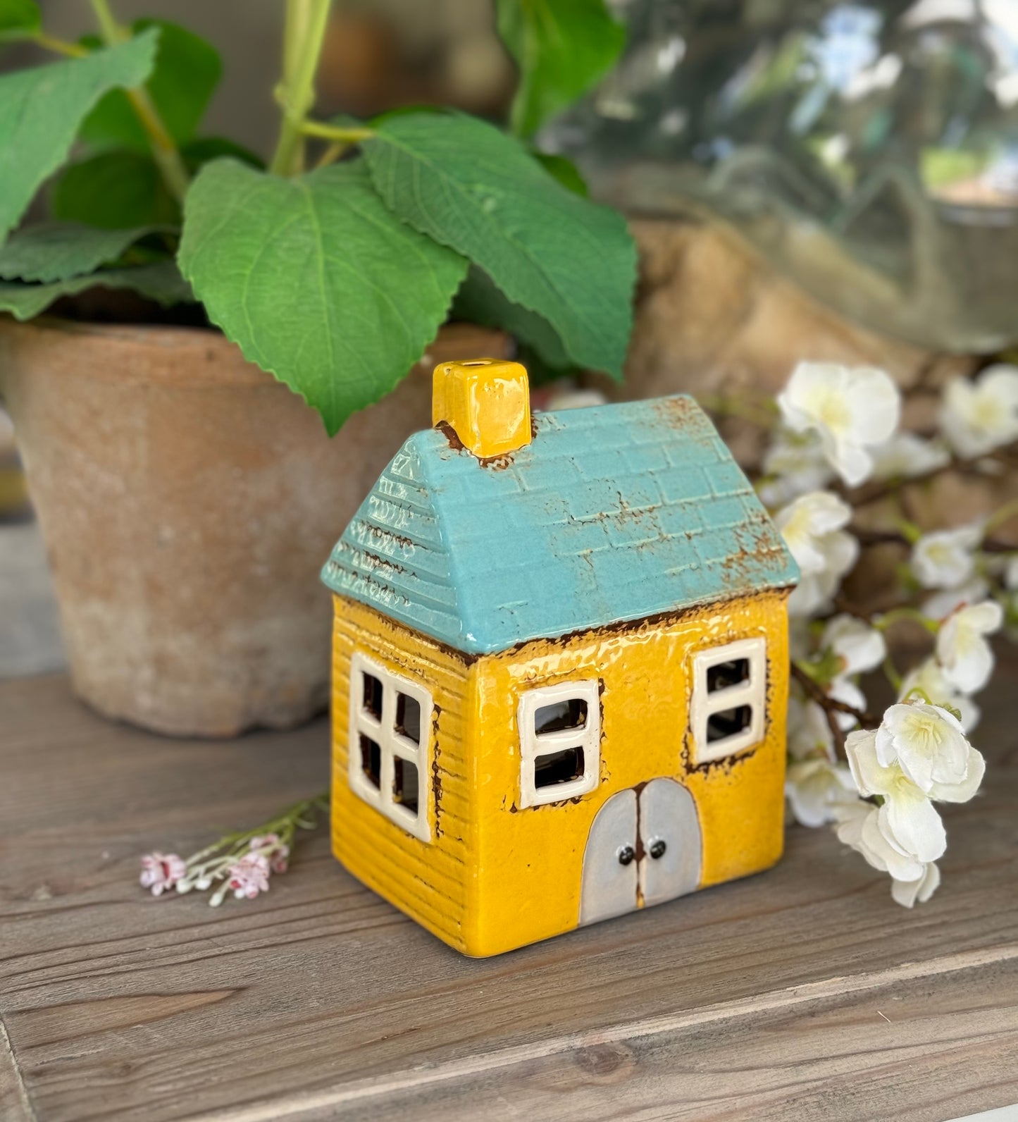 Yellow Ceramic Tealight Holder