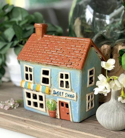 Blue Sweet Shop Candle House
