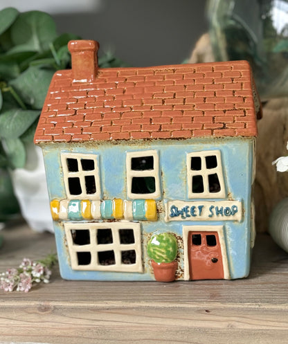 Blue Sweet Shop Candle House