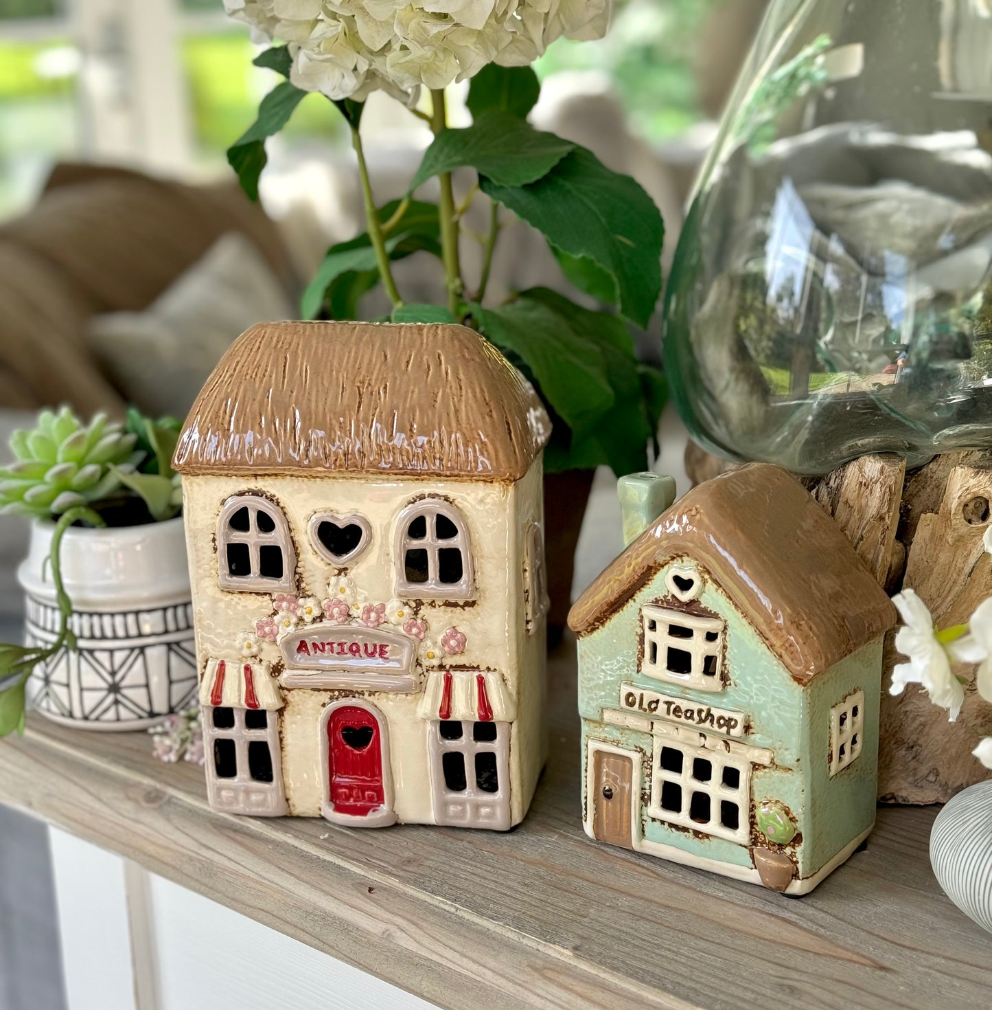 Ceramic Antique Shop/Cottage Candle Holder