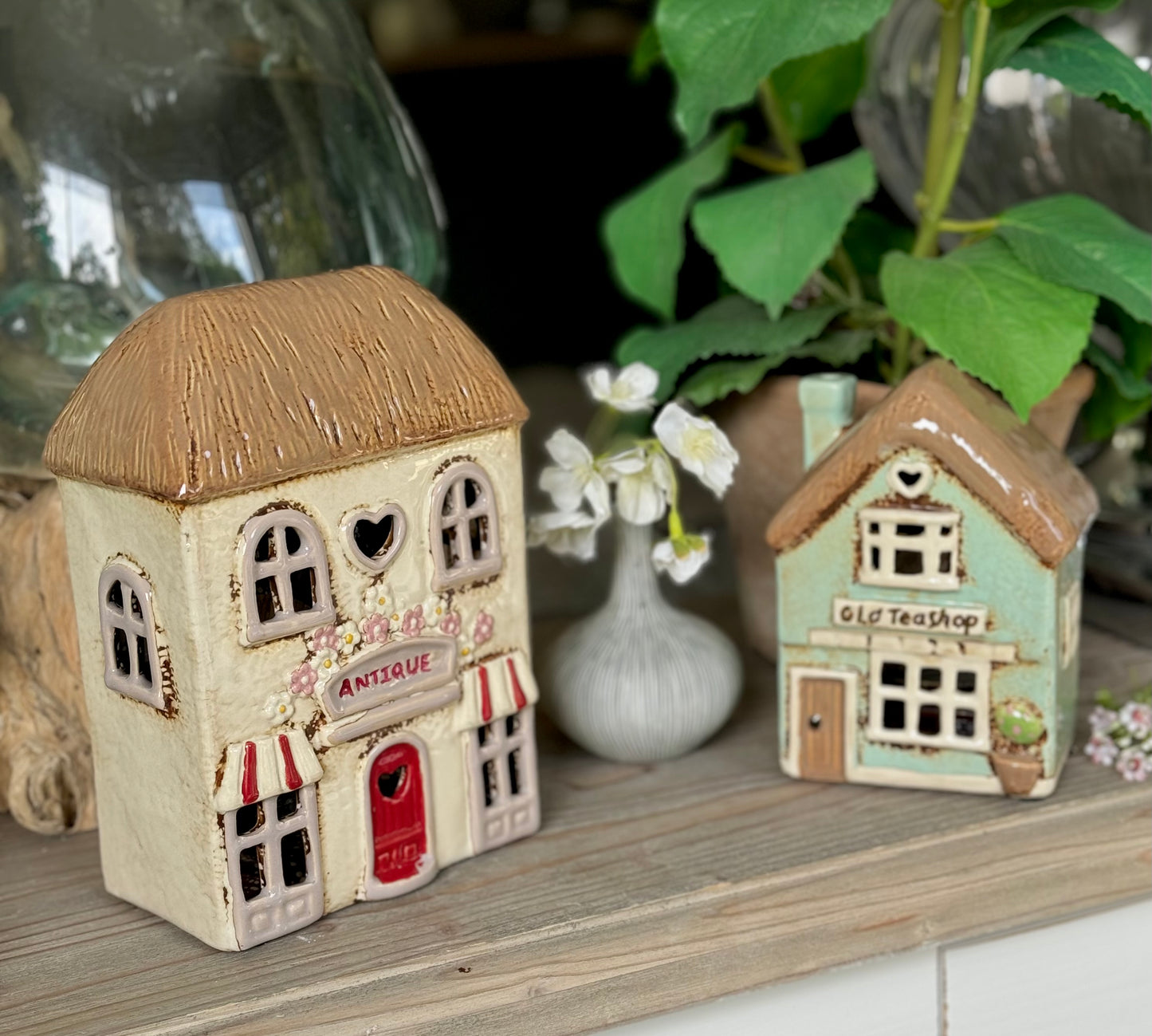 Ceramic Antique Shop/Cottage Candle Holder