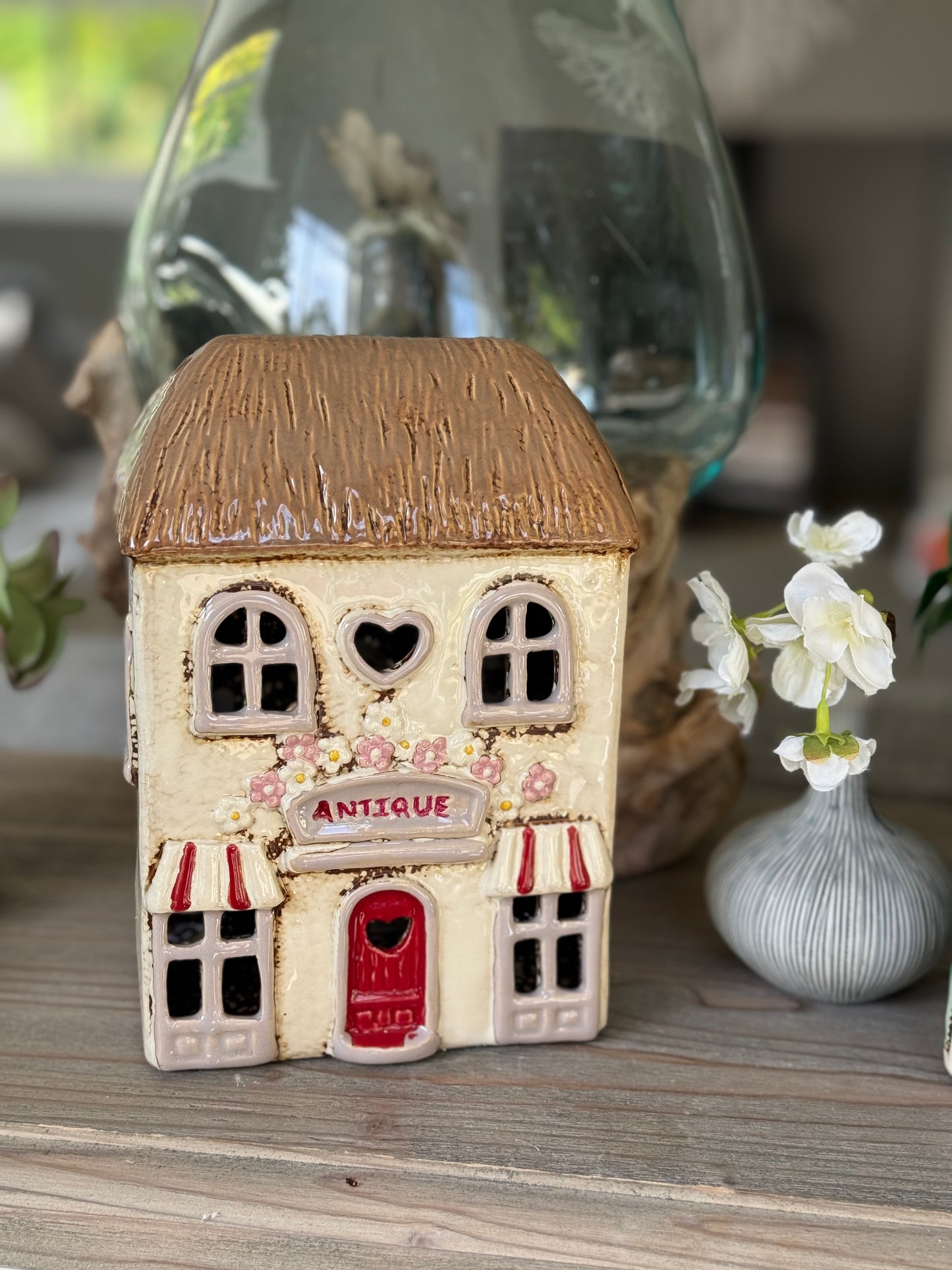Ceramic Antique Shop/Cottage Candle Holder