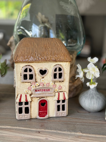 Ceramic Antique Shop/Cottage Candle Holder