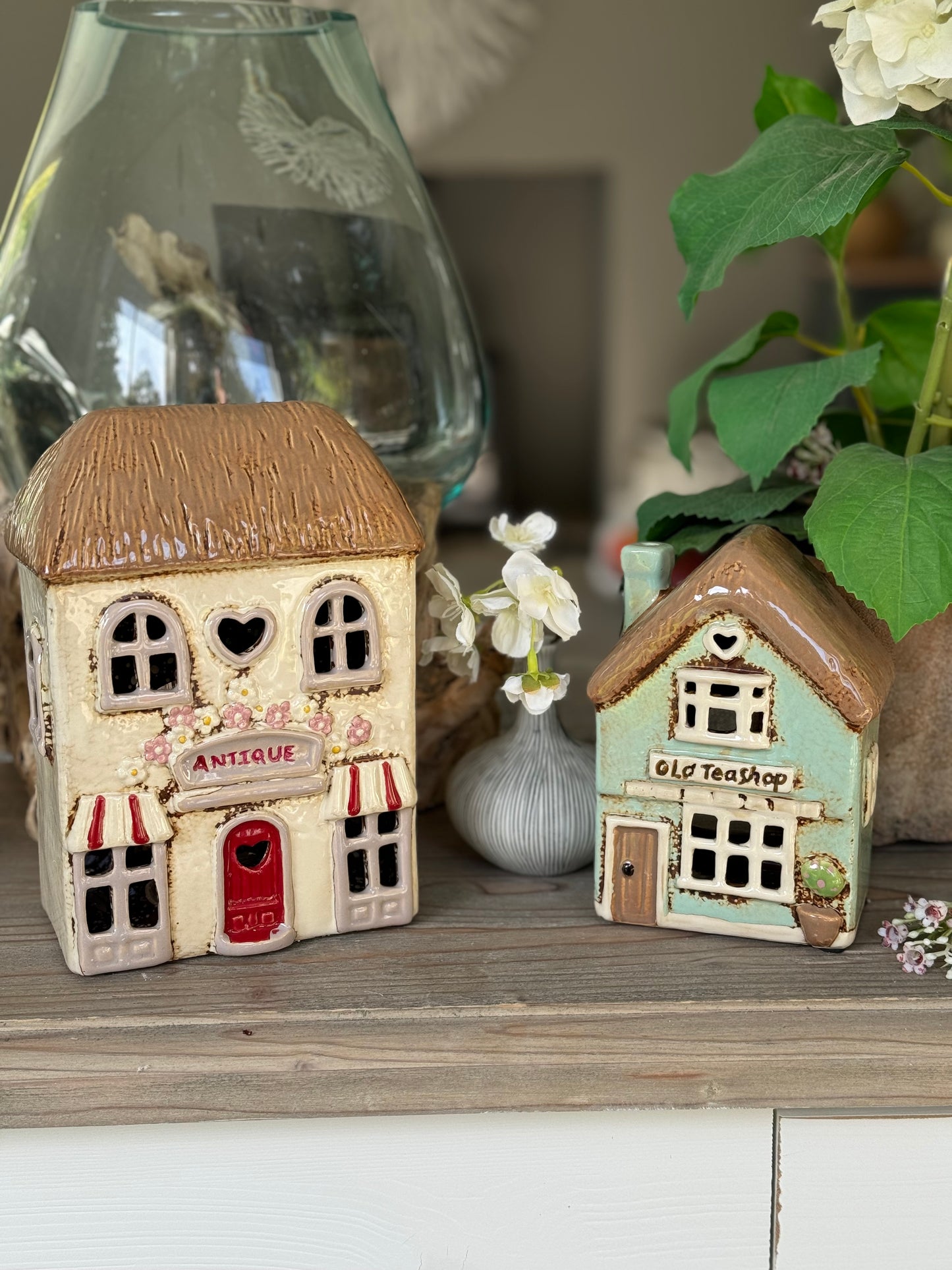 Ceramic Antique Shop/Cottage Candle Holder