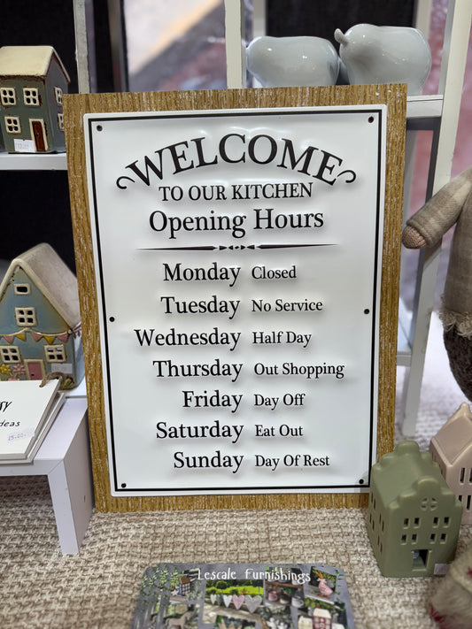 Welcome Kitchen Sign