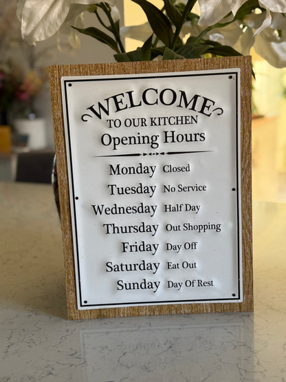 Welcome Kitchen Sign