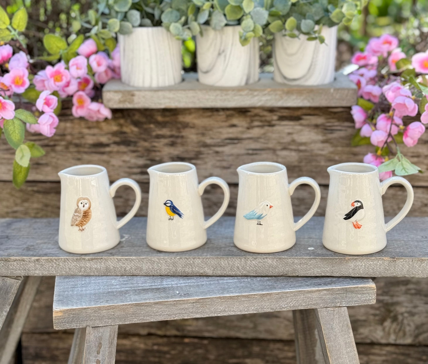 Gisela Graham Embossed Mini Jugs - Birds