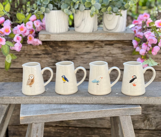 Gisela Graham Embossed Mini Jugs - Birds