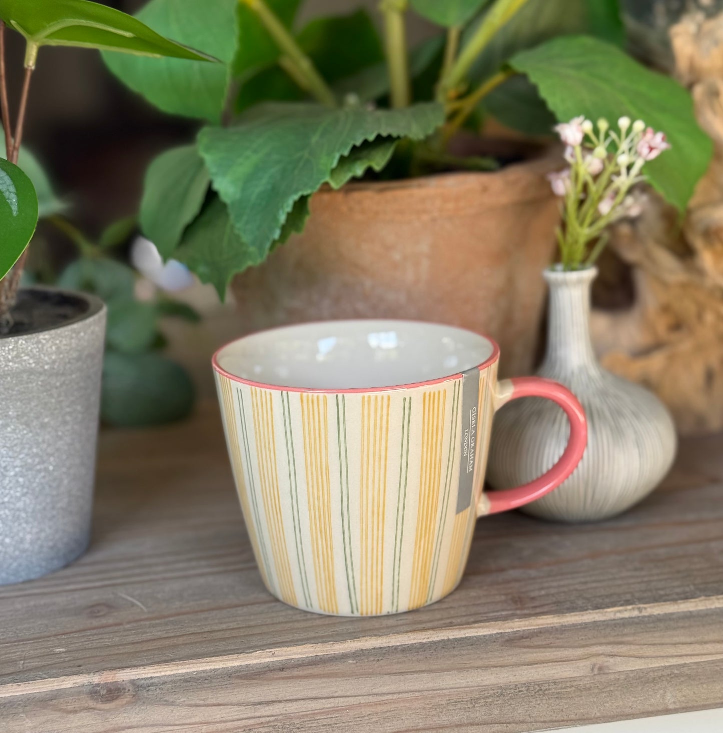 Ella Stipey Stoneware Mugs 12.5cm - 3 Colour Options Available
