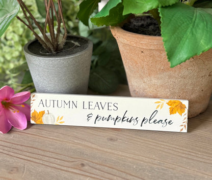 Wooden Autumn Fun Message Plaque/Sign