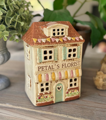 Ceramic Village Florist Tealight/Candle Holder