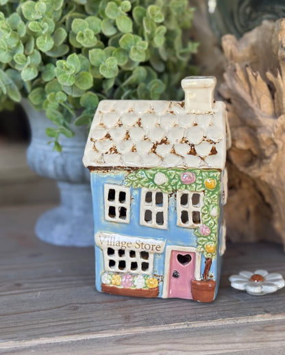 Ceramic Village Stores Tealight/Candle Holder