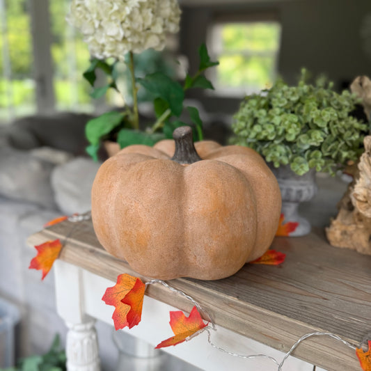 Pale Orange Large Ceramic Pumpkin