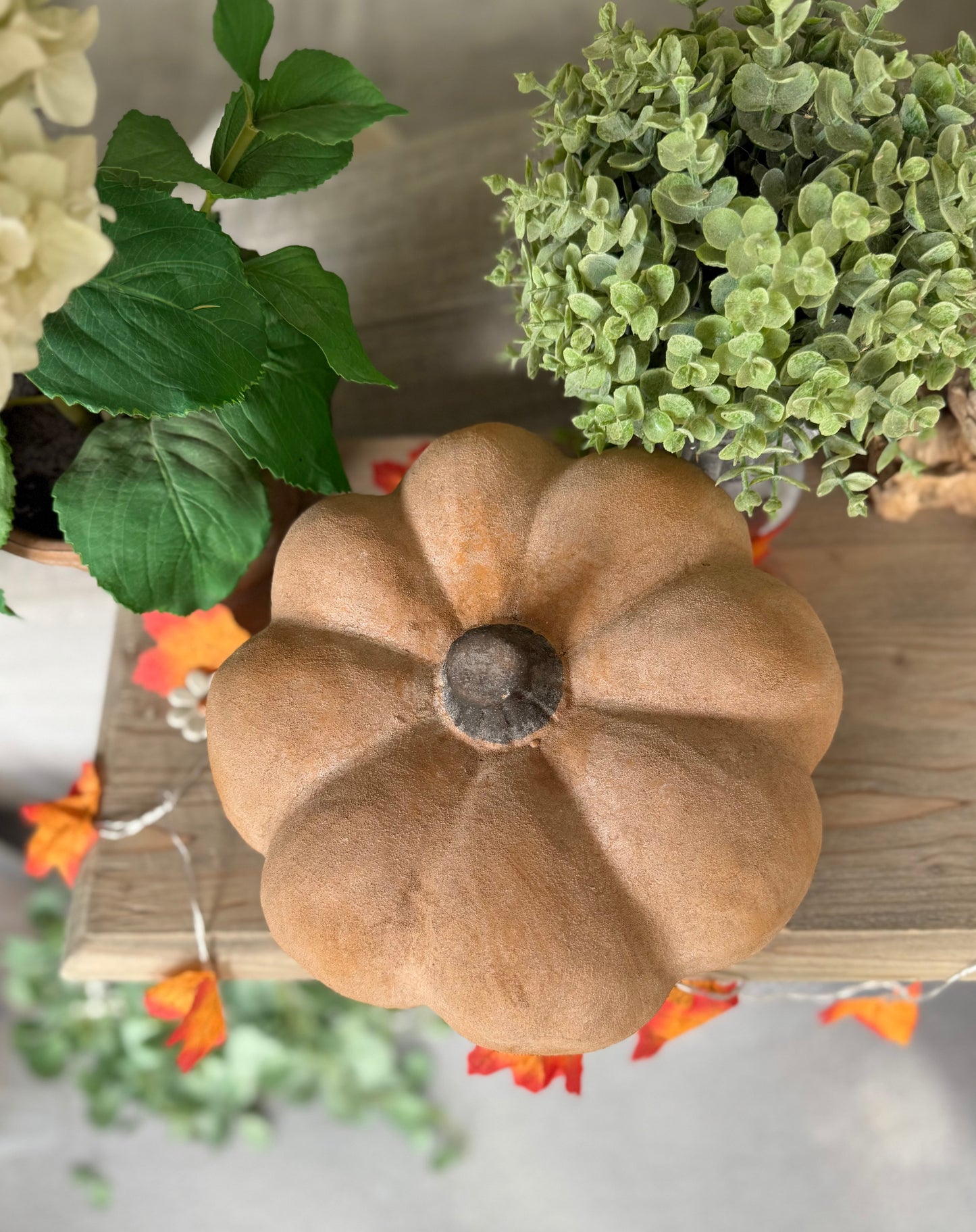 Pale Orange Large Ceramic Pumpkin