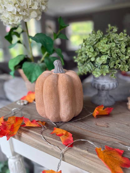 Medium Pale Orange Ceramic Jack O’Lantern Pumpkin