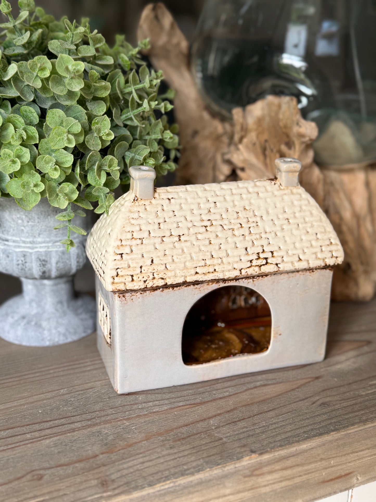 Ceramic Village Royal Oak Pub Candle Holder