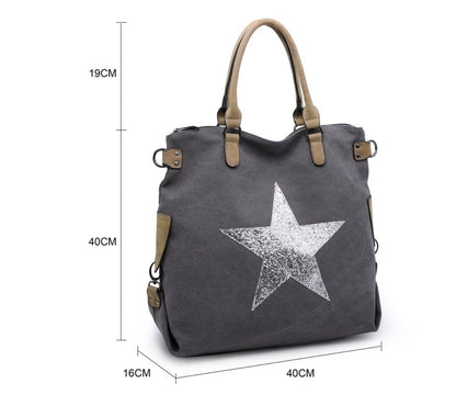 Canvas Star Bag - Dark Grey