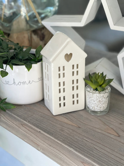 Tall Ceramic LED Heart House - 2 Colours Available