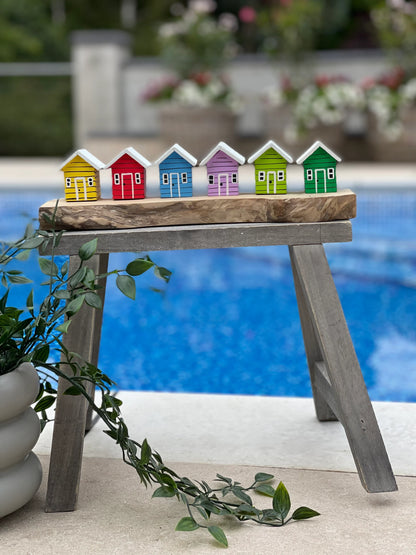 Brightly Coloured Beach Huts on a Block - 2 colour options available