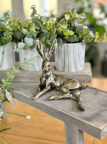 Bronzed Ornamental Lounging Hare
