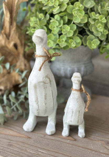 White Rustic Standing Ducks - Available in 2 sizes