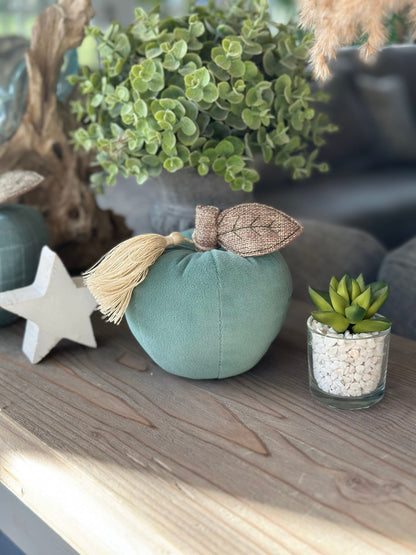 Teal Fabric Pumpkins - Choice of 3 Designs
