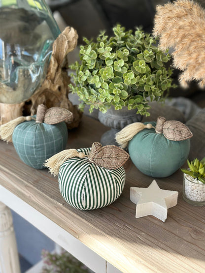 Teal Fabric Pumpkins - Choice of 3 Designs