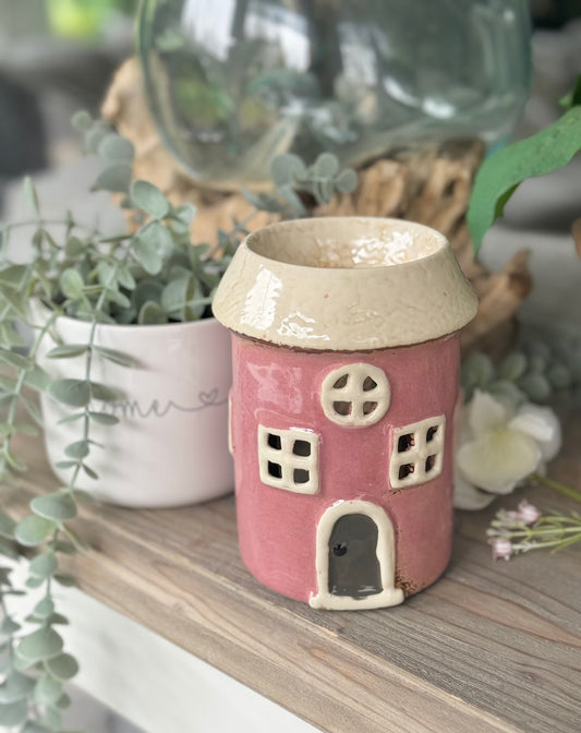 Heart House Wax Melt/Oil Burner - Pink