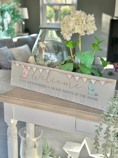 Welly Boot Welcome Plaque Sign