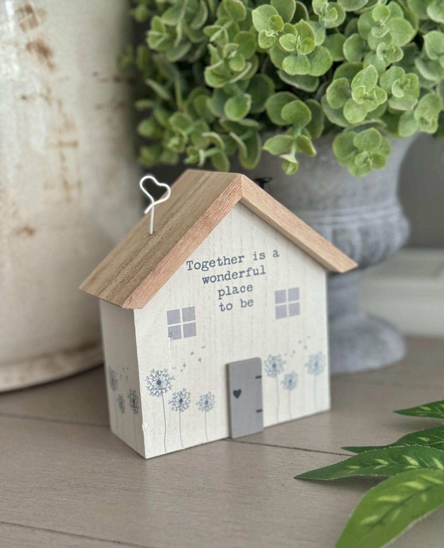 Wooden House Block  "Together Is a Wonderful Place To Be"