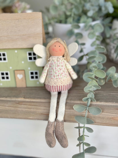 Soft Sitting Pink Floral Fairies  - Available in 2 designs