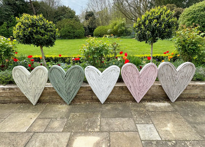 Large Rose Pink Wicker Heart- 85cm