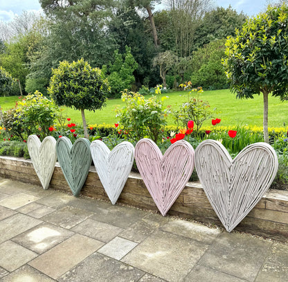 Large Old Hessian Wicker Heart- 85cm