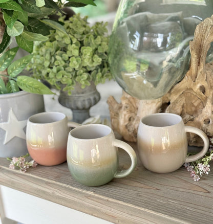 Glazed Ombre Stoneware Mugs - 3 Colour Options