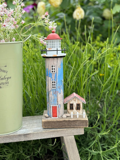 Wooden LED Driftwood Lighthouse